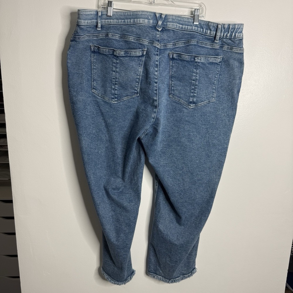 Democracy "Ab"solution Spliced Straight Leg Inside Step Frayed Hem Size 24W - Picture 3 of 8
